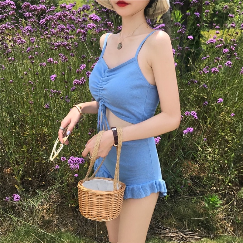 Molly bikini - Bộ bơi 2 mảnh áo dây gút, quần cạp cao bèo ống