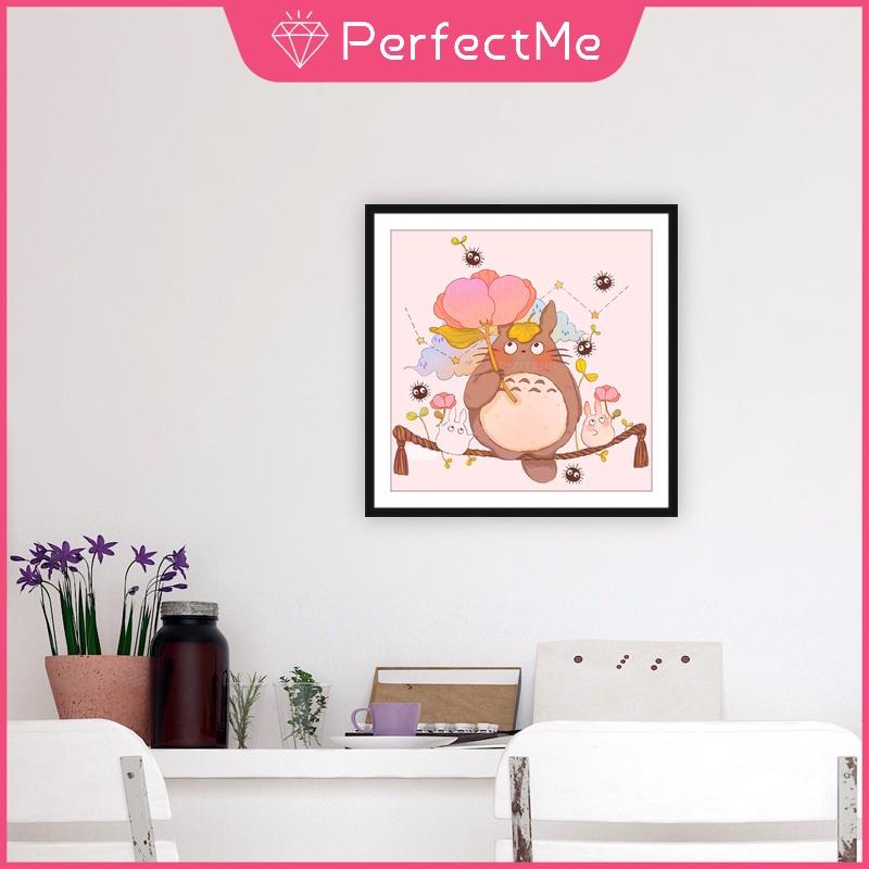 Bộ Tranh Đính Đá 5D Tự Làm 30x30cm Hình Totoro Hoạt Hình Trang Trí Nhà Cửa
