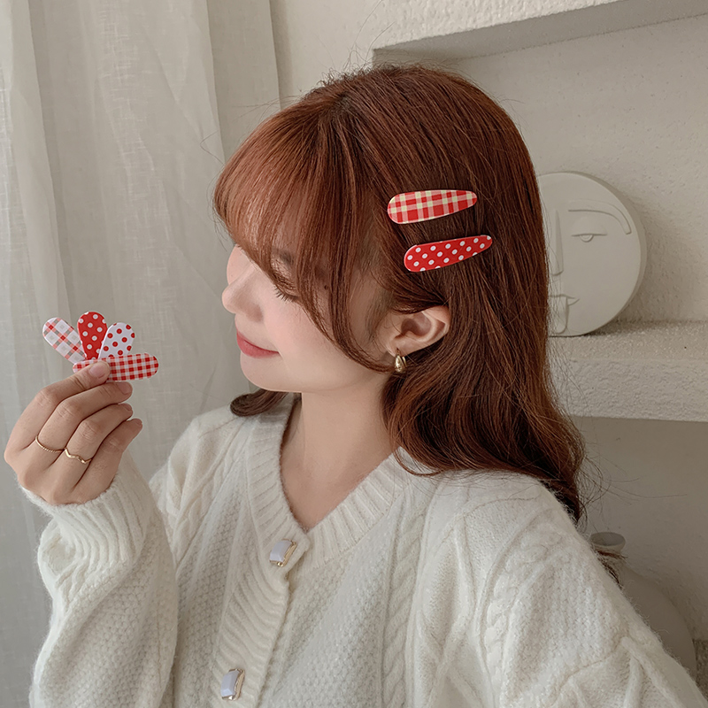 Kẹp Tóc Họa Tiết Chấm Bi Đơn Giản Phong Cách Hàn Quốc