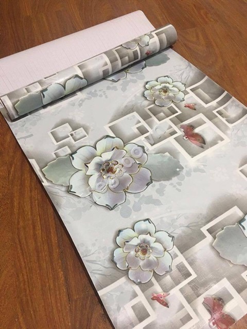 CUỘN 10m GIẤY DÁN TƯỜNG SEN ĐÁ 3D