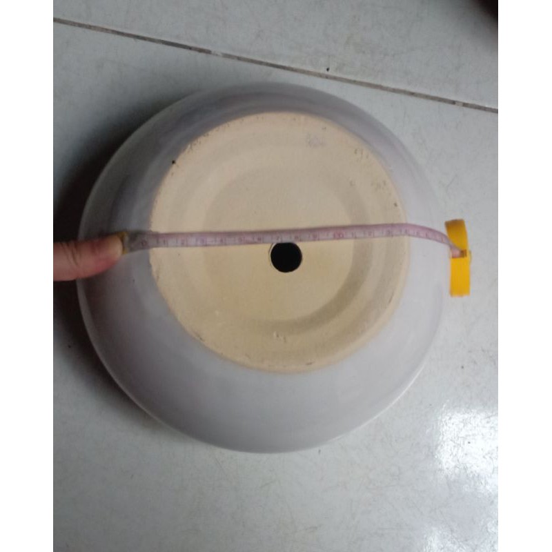 Chậu sứ trắng miệng bèo, KT: R23 x Cao14 x Đáy 14