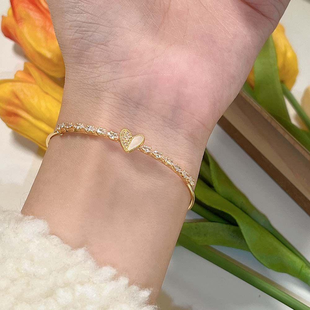 Vanes1 Vòng Tay Hở Hình Trái Tim Dễ Thương Cá Tính Dành Cho Nữ|Vòng Đeo Tay Kiểu Hàn Quốc