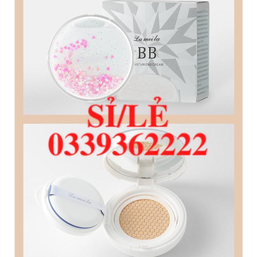 [ CHÍNH HÃNG ] Phấn nước cushion che khuyết điểm Lameila Falling Heart BB Cream Vỏ Bạc Senabeauty  HAIANHSHOP