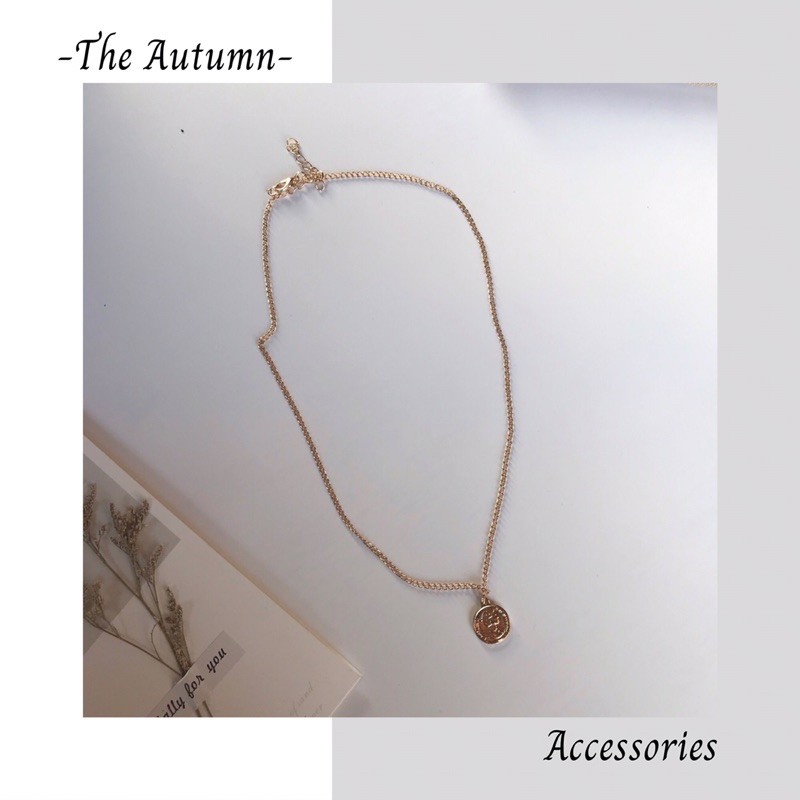 Dây chuyền Retro đồng xu mạ vàng phong cách Hàn Quốc hot trend - The Autumn Accessories