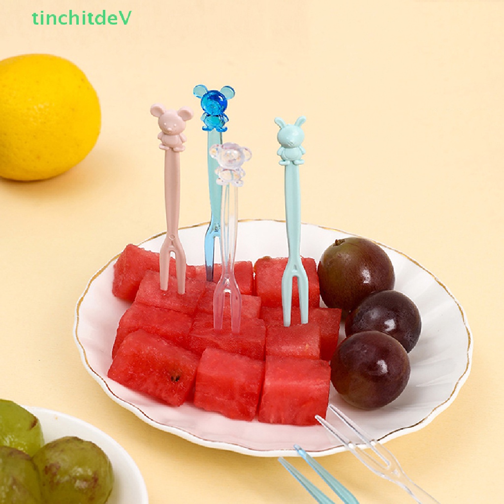 [TinchitdeV] Túi 50 Nĩa Ăn Trái Cây / Bánh Ngọt Hai Răng Dày Phong Cách Trung Hoa [Mới]