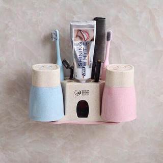 {Shop yêu thích giá rẻ}BỘ NHẢ KEM ĐÁNH RĂNG LÚA MẠCH 2 CỐC GD0108{Mẫu mới}