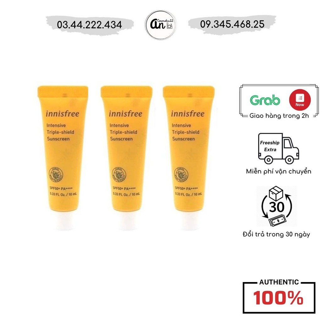 Kem chống nắng Innisfree Intensive Triple shield Sunscreen SPF50+ PA++++ Mini Size (10ml)