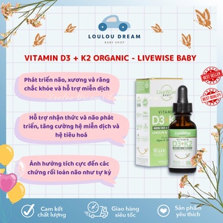 Vitamin D3K2 Livewise Organic - Livewise Baby nội địa Mỹ