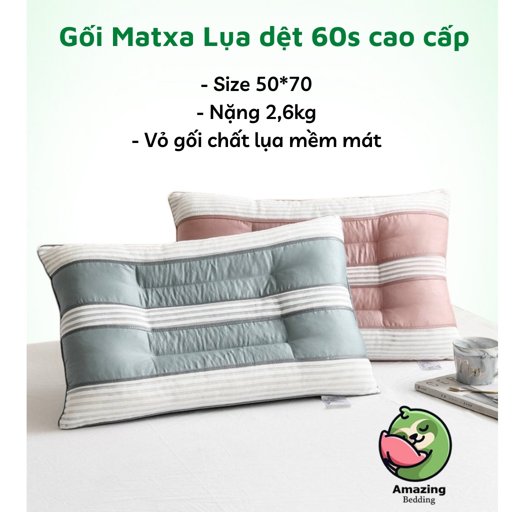 Gối massage Lụa cao cấp 60s thư giãn, chống mỏi vai gáy.