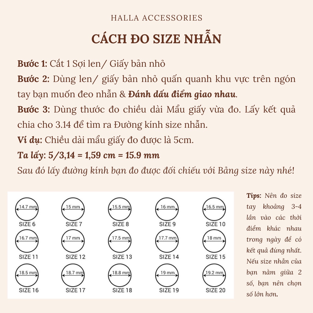 Nhẫn Nữ Ring chain HALLA NH106 NH107