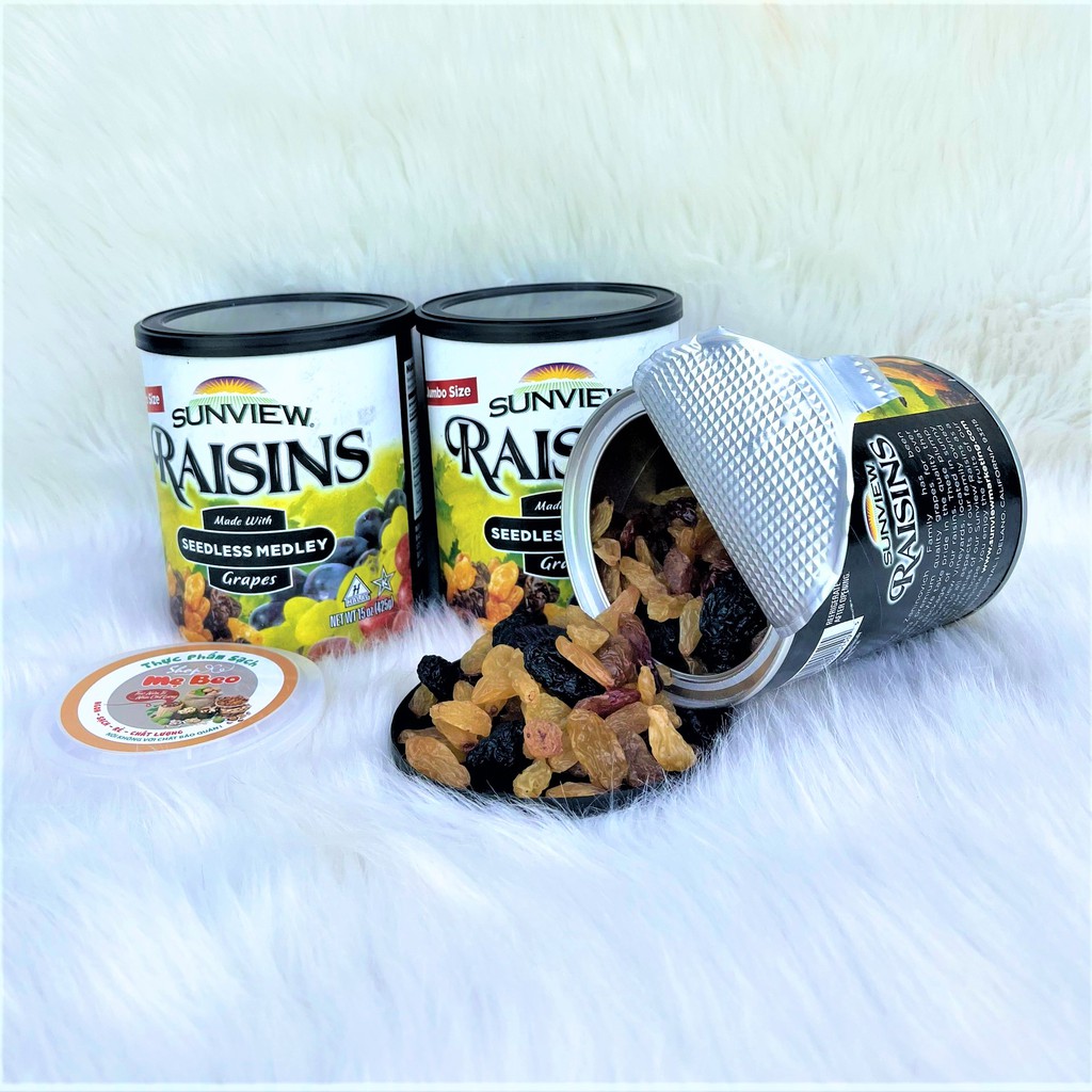 1 Hộp Nho Khô Mỹ Raisin Sunview Hộp 425Gr Nhiều Màu