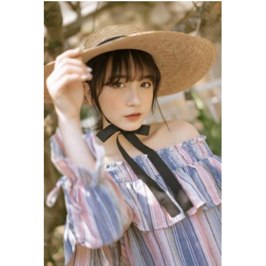 Mũ cói Gaucho rộng vành buộc dây vintage 12 và 15cm đi biển che nắng tốt 100% tự nhiên ship 1h không lo hỏng