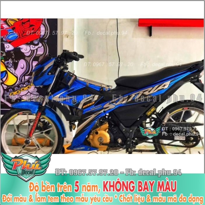 Tem rời Satria Fi Xanh bạc xám (B) -1
