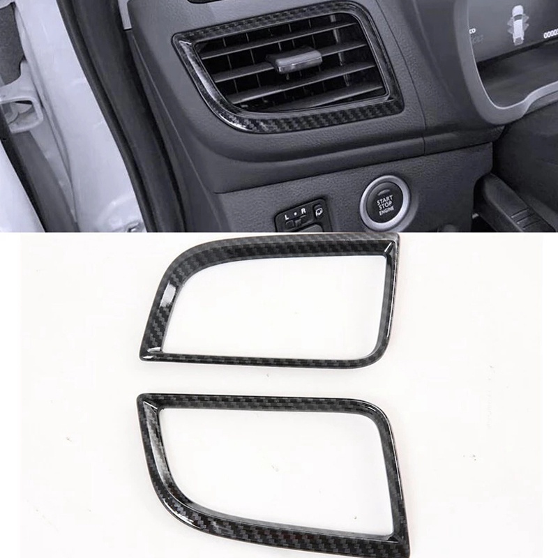 1 Khung Viền Máy Điều Hòa Xe Hơi Mitsubishi Pajero Sport 2020 Bằng Sợi Carbon ABS