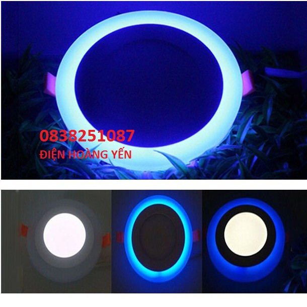 Đèn LED âm trần 3 chế độ 6w + 3w viền xanh dương
