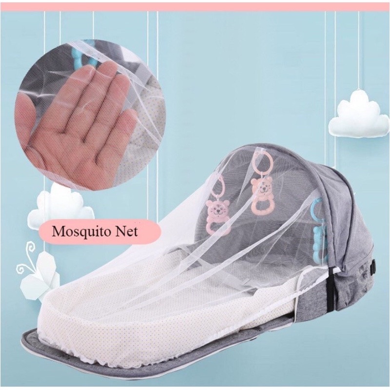 Nôi sơ sinh, nôi ngủ chung giường có màn che, gấp gọn tiện lợi