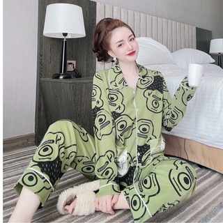 Đồ bộ nữ pijama SOJUN  Quần Dài Tay dài Lụa Mango Cao Cấp 40-60kg