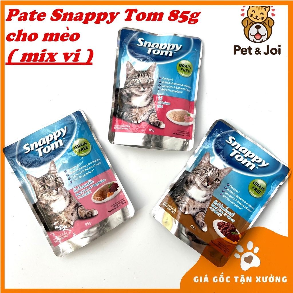 Pate mèo Snappy Tom 85g⚡SIÊU_ƯU_ĐÃI⚡Thức ăn dinh dưỡng cho mèo mọi lứa tuổi - PET&amp;JOI