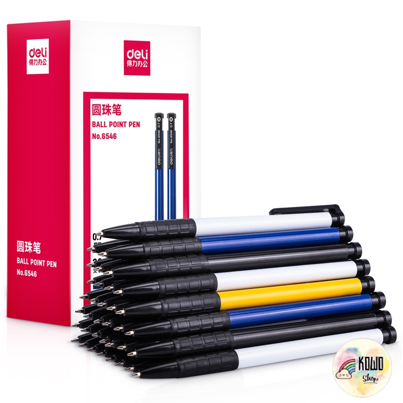 Bút Bi Deli 6546 Chống Trượt Chắc Chắn Ngòi 0.7mm Cao Cấp BB4