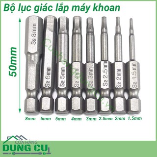 Bộ 8 đầu lục giác lắp máy khoan