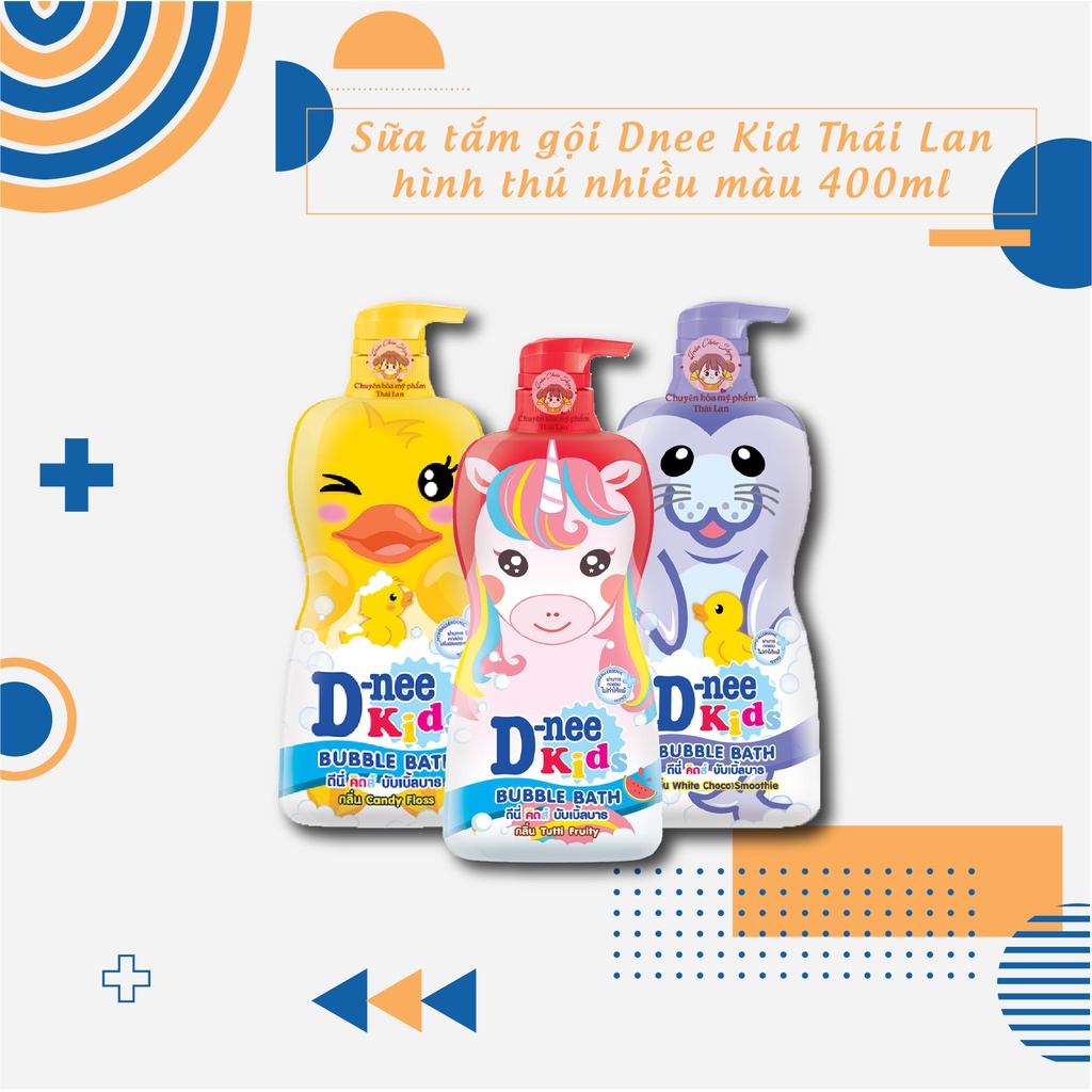 [GIÁ SỈ] Sữa tắm gội Dnee Kid Thái Lan hình thú nhiều màu 400ml