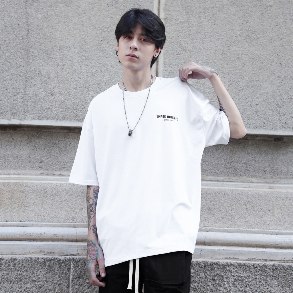 Áo Thun Màu Trắng In Chữ Nostalgia Màu Xanh Chất Liệu 100% Cotton Form Rộng Thoải Mái Unisex Nam Nữ