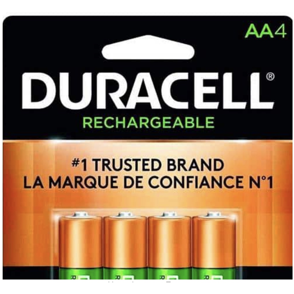 VỈ 4 PIN SẠC AA Duracell - Rechargeable AA Batteries - long lasting, all-purpose Double A battery, SẠC ĐẾN 400 LẦN