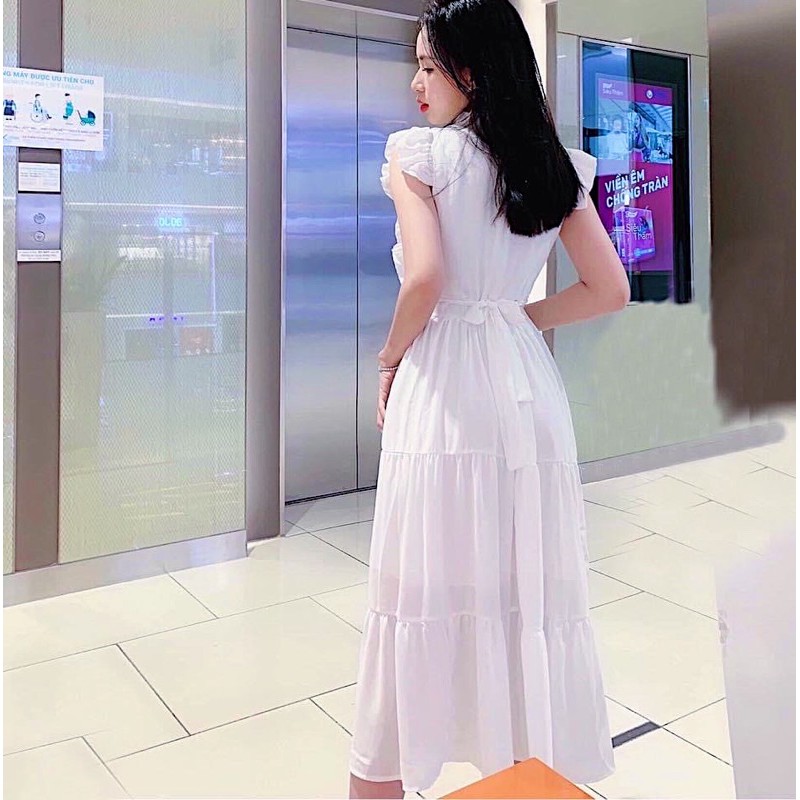 Đầm trắng 3 tầng tay bèo (kèm hình thật) | BigBuy360 - bigbuy360.vn