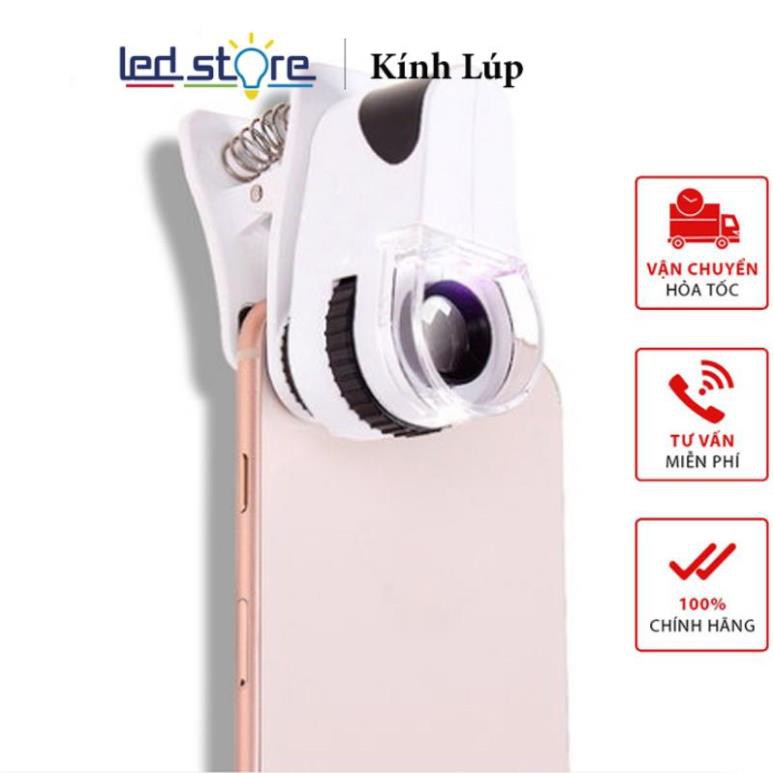 Kính lúp 50X kẹp điện thoại 💗FREESHIP💗 Kính lúp có đèn sạc MPK15-CL50X