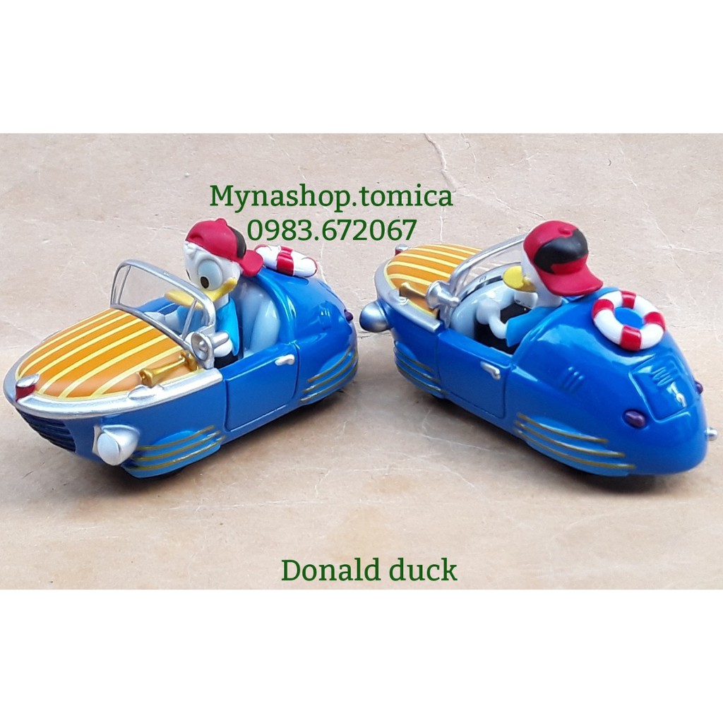 Đồ chơi mô hình tĩnh xe tomica không hộp, Donald duck, vịt Donald