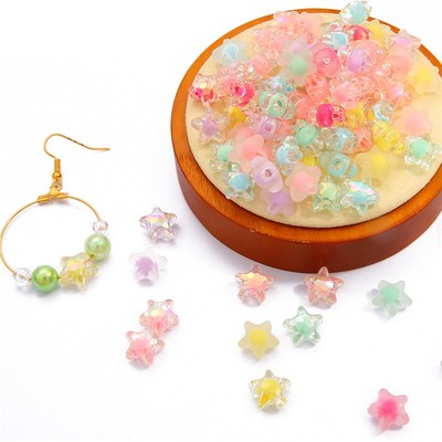 Hạt xỏ Beadia bằng nhựa trong suốt hình ngôi sao / dáng tròn dùng làm trang sức