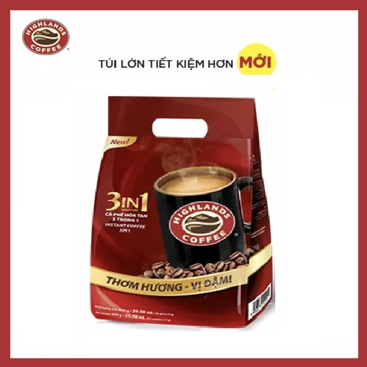 [SenXanh Emart] Combo 2 Túi Cà phê hòa tan 3in1 Highland Coffee 50 gói - 17g