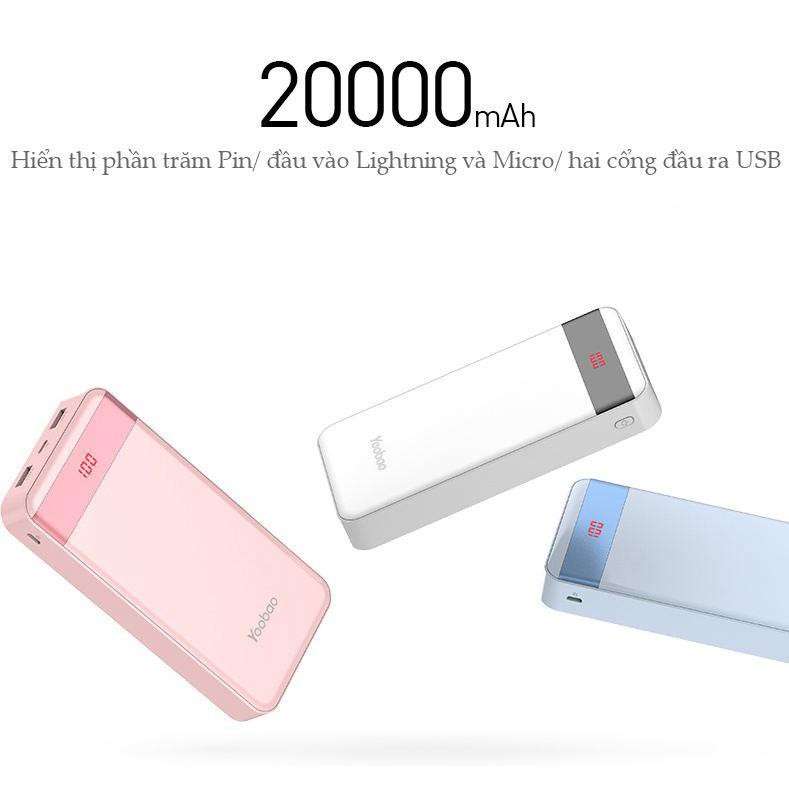 [Freeship toàn quốc từ 50k] Pin Sạc Dự Phòng 20000mAh YOOBAO M20Pro có đèn pin LED Chính hãng