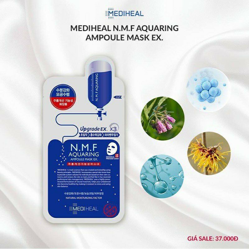 mặt nạ cấp ẩm dưỡng da Mediheal NMF Aquaring Ampoule Mask 27ml