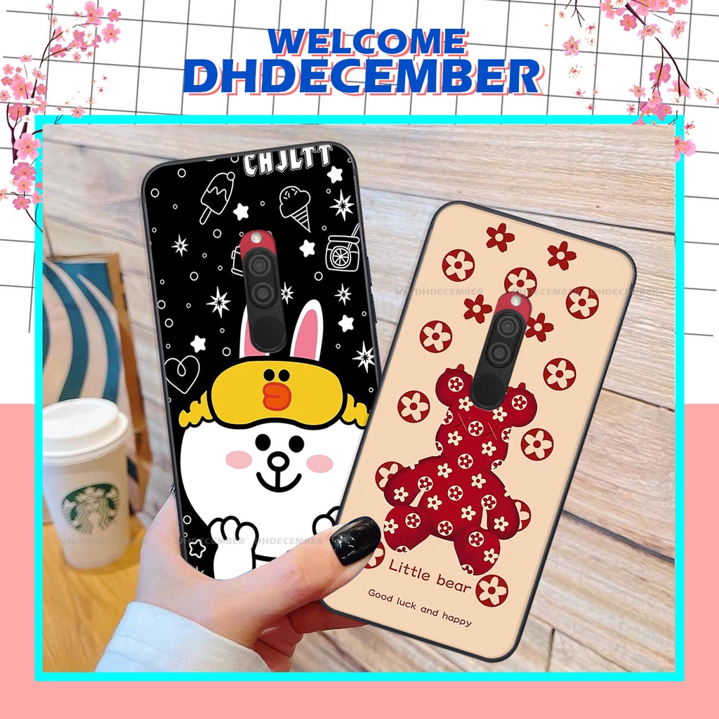 Ốp lưng Xiaomi REDMI 8 in hình gấu K@ws, gấu nâu, dor@emon RẺ- ĐẸP- BỀN