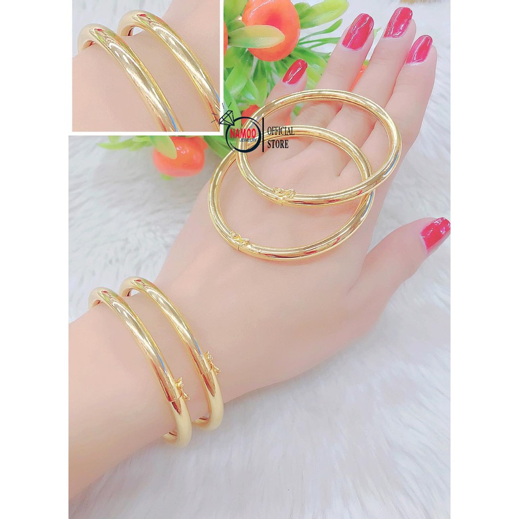 Lắc Tay Trơn, Vòng Tay Vàng Xi Mạ 24k Cao Cấp L127 Cho Nữ Phong Cách Nhẹ Nhàng Namoo Jewelry