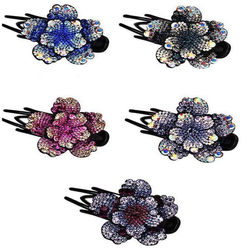 Kẹp Tóc Hình Hoa Đính Đá Thời Trang Cho Nữ Giá Đỡ