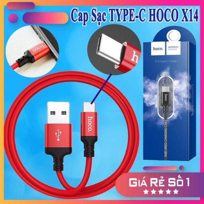 [FREESHIP] CÁP SẠC NHANH TYPE-C - Hoco X14 Type-C -Cáp Dây Dù Chống Rối - PHỤ KIỆN CÔNG NGHỆ HÀ NỘI - 26004