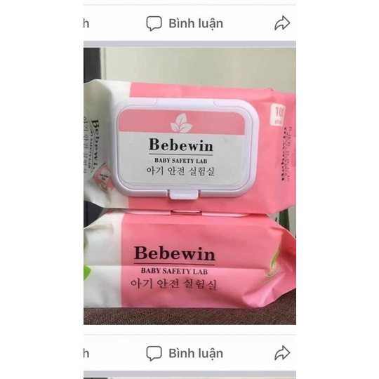 [Combo 10] Khăn giấy ướt Bebewin không mùi công nghệ Hàn Quốc
