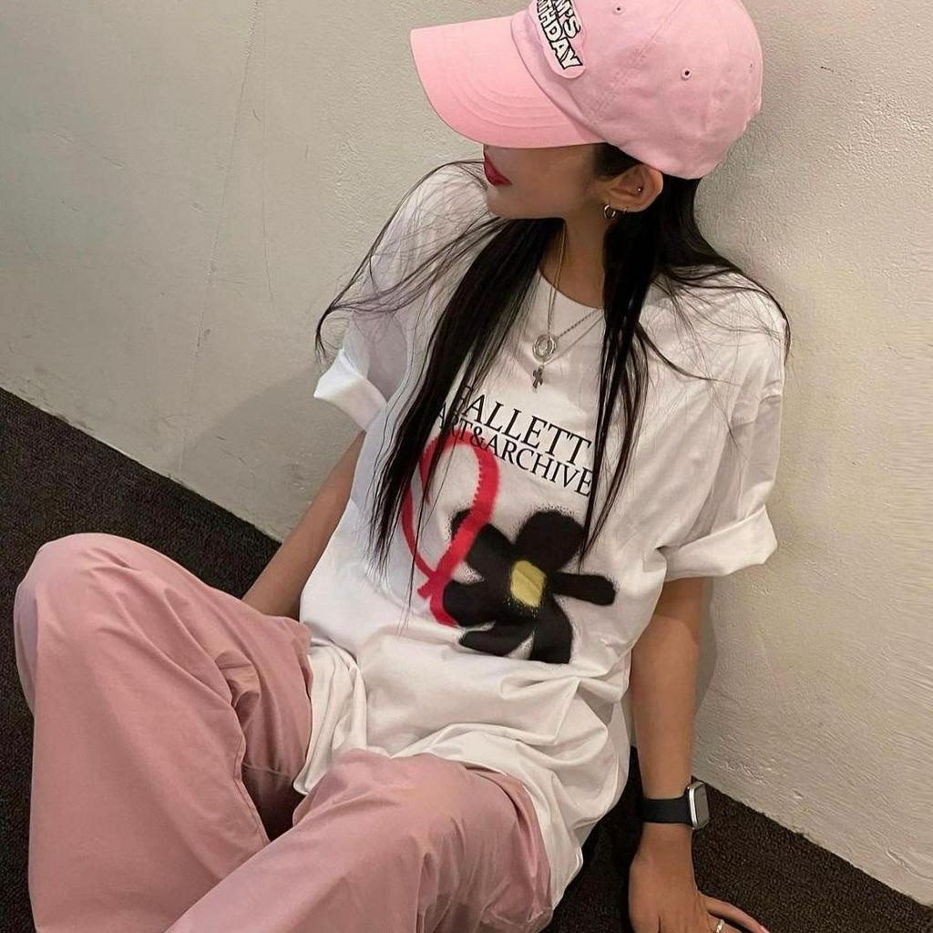 Áo thun nữ FALLETT FLOWER,form rộng vải cotton 100% cao cấp VNXK - GAHO STORE