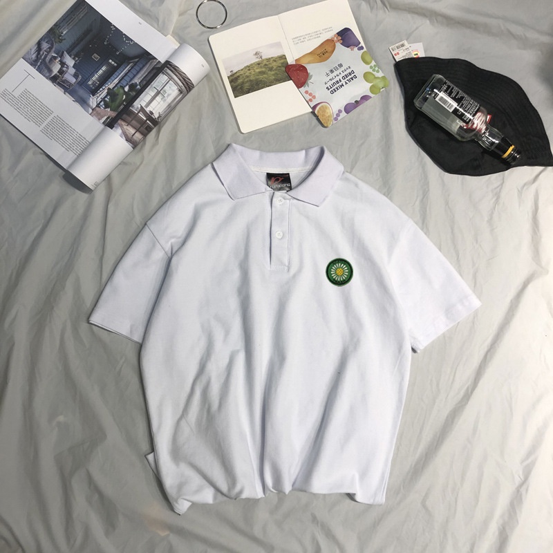 Áo Polo Nam Nữ Form Rộng Chất Thun Mềm Mát Phong Cách In Bông TRắng Thời Thượng  Hợp Thời Trang  Kịp Xu Hướng TTQ0339