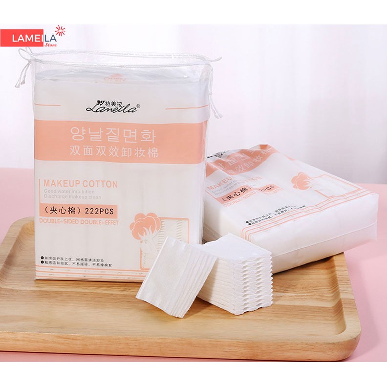 [CHÍNH HÃNG] Bông Tẩy Trang LAMEILA 222 Miếng Sợi Cotton Thiên Nhiên | BigBuy360 - bigbuy360.vn