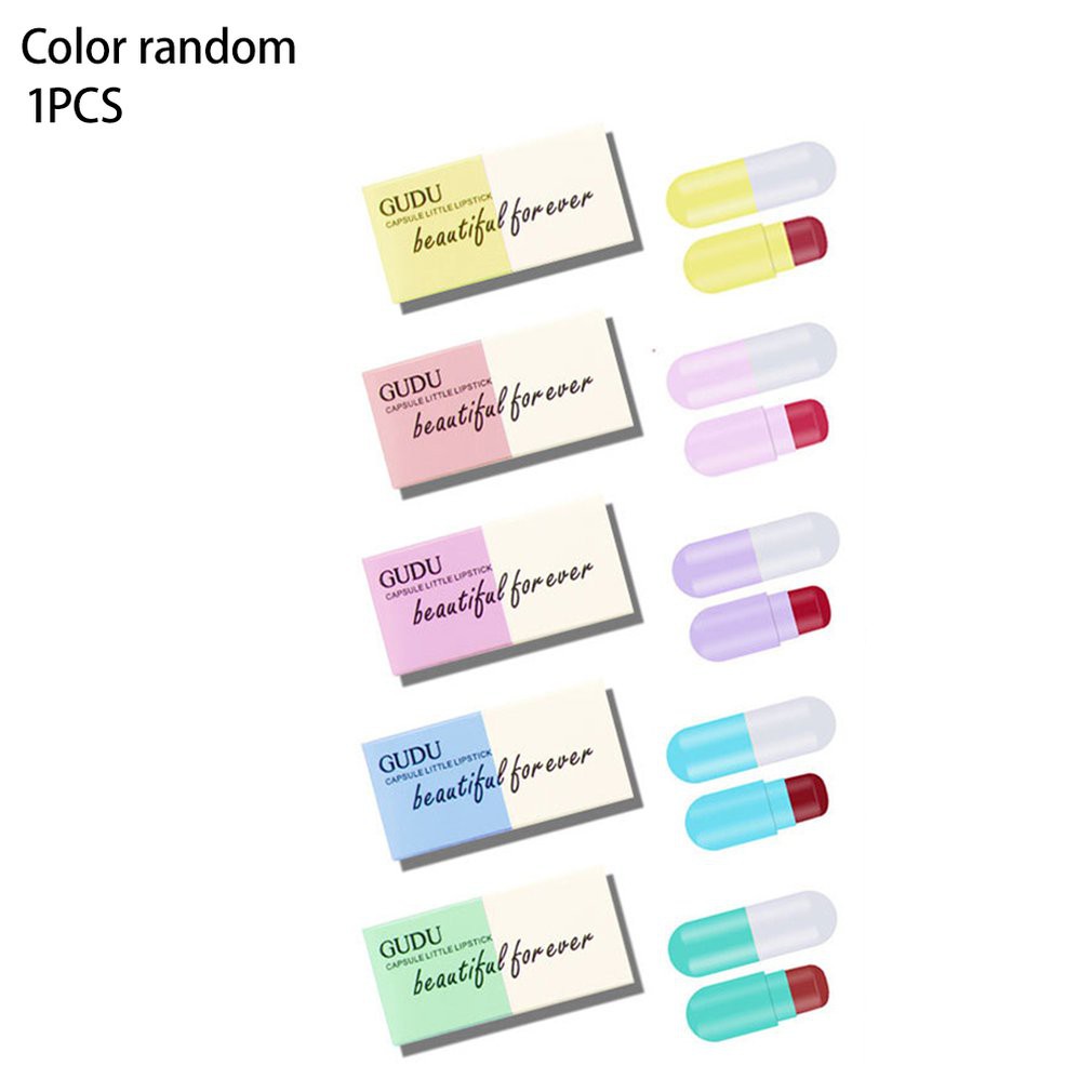 Son môi dưỡng ẩm chống thấm nước thiết kế hình viên nang mini dễ thương