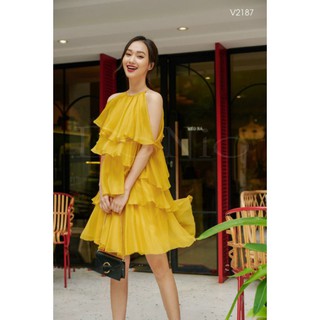 Đầm maxi tầng tay xòe rớt trẻ trung