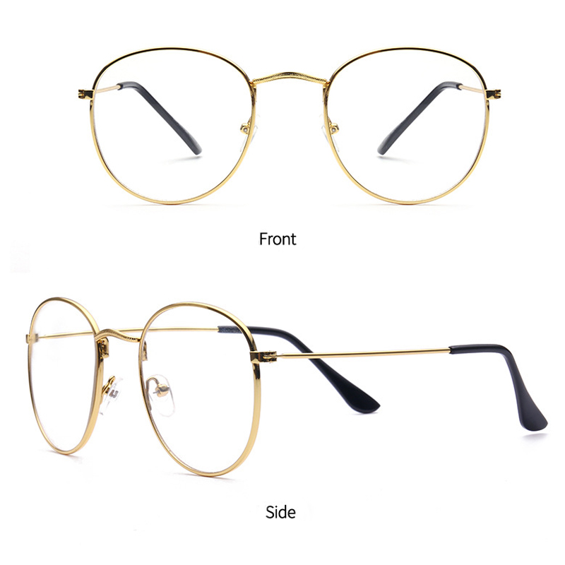 Korean  Eyeglasses for Women Metal Eyeglass Glasses Frame Round Female Student Vintage  Eyewear