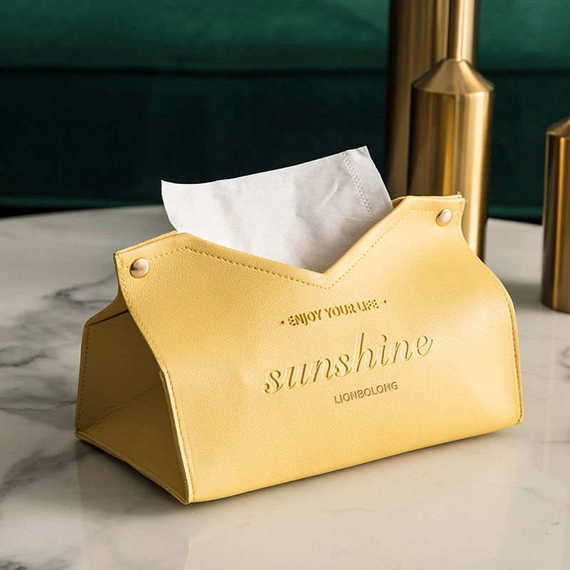 Hộp Đựng Khăn Giấy Bằng Da Cao Cấp Phong Cách Bắc Âu