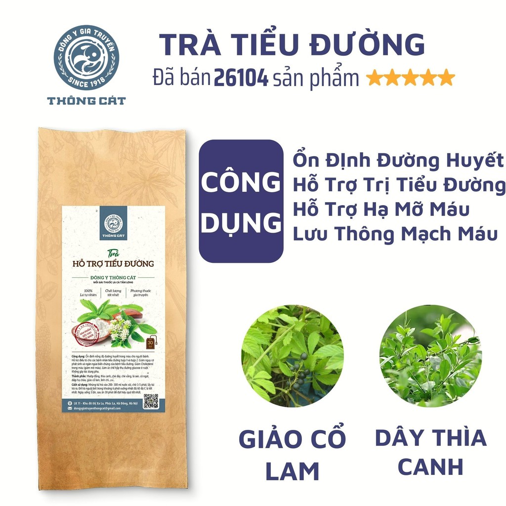 Trà THƯỢNG HẠNG hỗ trợ bệnh tiểu đường, kiểm soát đường huyết Đông y gia truyền Thông Cát