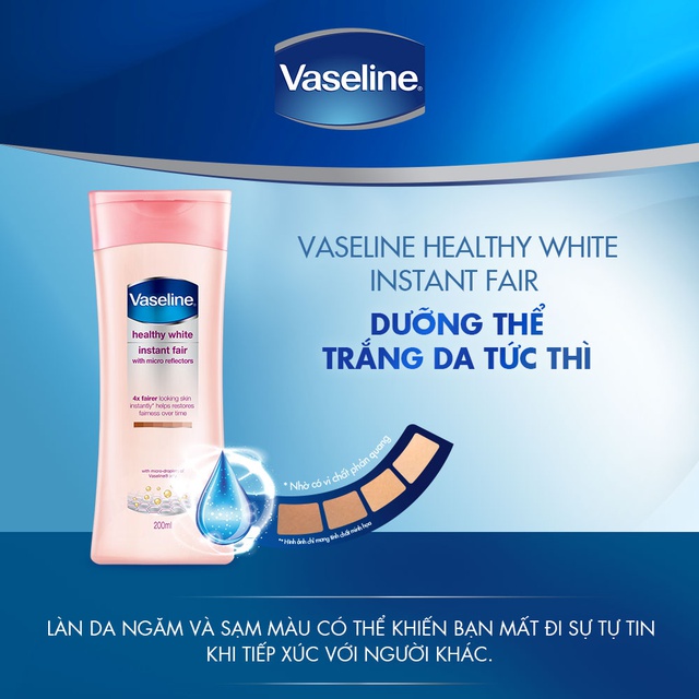 Gel dưỡng thể Dịu mát trắng da Vaseline 200ml