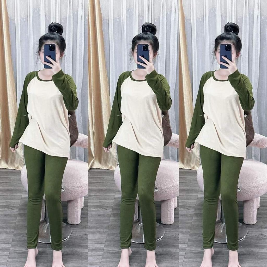 sét bộ gân dài tay phối màu