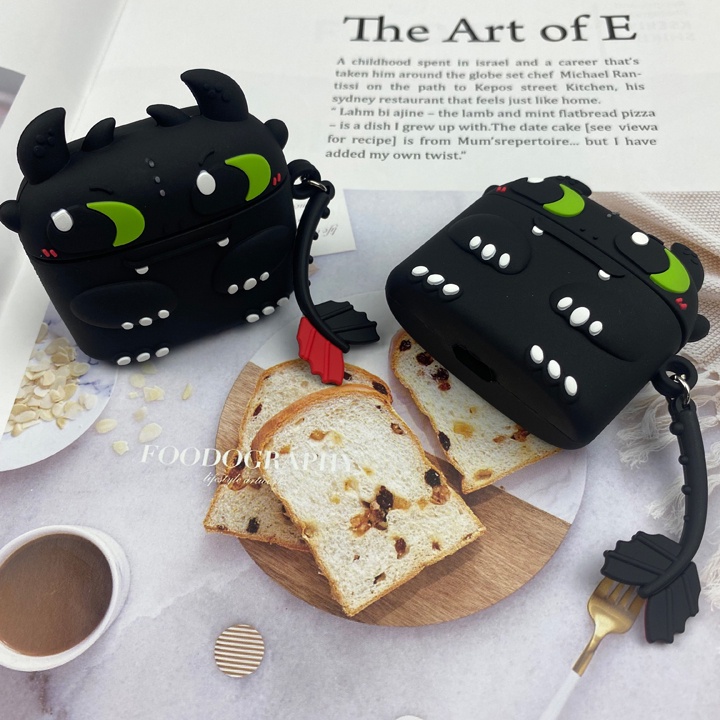 Case Airpods 1/2/3/Pro Rồng Night Fury - Vỏ ốp tai nghe không dây airpods 1/2/3/Pro rồng răng sún dễ thương - Mã TZAP387